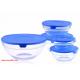 5Pcs Heat Resistant Preservation Glass Bowls Nested Dipping or Storage Bowls with Lids