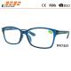 Fashionable unisxe reading glasses with blue frame, made of plastic, Power rang : 1.00 to 4.00D