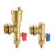 6009-A+6010-A Manifold Parts packed for Main Supply Automatic Air-vent plus Flushing Drain Valves with G1/2 Nut Threads