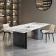 Light Luxury Stainless Steel Marble Ballroom Dining Table Set