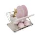 ‌Foldable Dish Drainer Rack - Space Saving Collapsible Kitchen Organizer for Dishes & Utensils