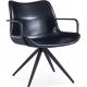 Black Painted Frame High Backrest 42cm Swivel Dining Chair