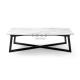 Ash Wooden Frame Italian Rectangle Shaped Marble Coffee Table