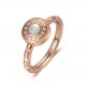 Lady Fashion Jewelry Ring Elegance Wedding Ring with Diamond White Shell with Rose Golden Plating Stainless Stell Rings