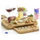 Bamboo Wooden Cheese Board With 6 Stainless Steel Cheese Knives & 6 Appetizer Forks