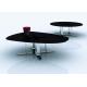 Promotional Black Gloss Modern Round Coffee Tables with Crossed Metal Leg