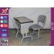 Pre - Assembled Metal Kids School Desk And Chair Set With Electrostatic Powder Coating