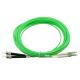100G OM5 Duplex Fiber Optic Patch Cord 125μm LC To ST Lime Green