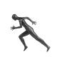 Female Running Sports Mannequin Display Black Full Body Frosted Glass Fiber