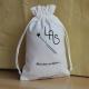 White 100 % Cotton Travel Jewelry Bag , 10 X 15cm High Fabric Drawstring Gift Bags