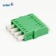 500mating Fiber Optic Adapter 0.2dB OEM Green LC Quad Adapter