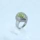Fashion 316L Stainless Steel Casting Clay CZ Stones Ring LRX424
