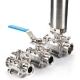 Manual SS304 Stainless Steel Sanitary Valves 3 PCS Ball Valve