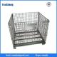 Warehouse folding metal wire mesh rigid wire containers