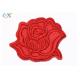 Custom Size Twill Background Flower Assorted Embroidered Patches In Red Color
