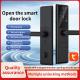 Qleung S829max Tuya Wifi APP Remote Control Camera Fingerprint Password Card Key Smart Door Lock For Home Hotel Office