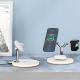 White Type C Wireless Phone Charger Stand 15w Fast 4 In 1 Qi Charging Dock