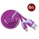 Dual Color Noodle USB Cable Sync Flat Data Charger Cable for iPhone 2G3G4G4S iPad purple