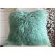 Mongolian fur pillow Mint Green Warm Soft Tibetan Lambskin Throw Pillow 22 inch