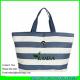 LUDA Paper Straw XL Market Bag with Colorful Bands Beach Tote Carryall Handbag