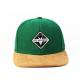 Pre Printed Adjustable Snapback Hat / Green Color Cotton Snapback Baseball Caps