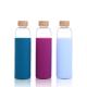 500ml Portable Glass Water Bottle Bamboo Lid Odor Free Heat Resistance