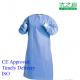 Blue Reinforced Disposable Surgical Gown Latex Free Lightweight For Hospital