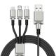 harger Iphone  3 Way USB Cable Multiple Connectors MP3 MP4 Player Support