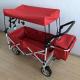 Utility Wagon Folding Cart 8 Inch Foldable Beach Trolley With Canopy 600D Oxford Fabric