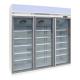 3 Door Restaurant Upright Glass Door Fridge Ventilated Cooling System For Drinks And Beverages