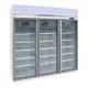 Commercial Beverage Refrigerator With Triple Glass Doors Front