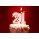 Double Number Glitter Birthday Candles With Red Color Edge And Original Holder