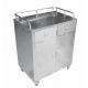 Anti - Corrosion Stainless Steel Medical Trolley Cart With Cupboard ISO CE Approved