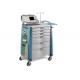 Luxurious Medical Emergency Cart With Central Drawer Lock Total 6 Drawers