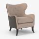 Modern Hotel Room Fabric Chair With Wood Frame 40cm Seat Height