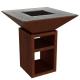 Outdoor Kitchen Tall Base Square Corten Steel Wood Burning Fire Pit Grill