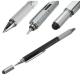 multi function Spirit Level scale ruler tool gift metal ball pen with touch tip,six in one pen