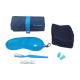 Blue Travel Set For Passengers , Airline Amenity Kits Pencil Vase Like Cylinder Pouch