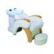 While Comfortable Salon Shampoo Chairs Ceramic Bowl With PVC Vinyl Upholstery