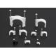 Carbon Steel Nail Cable Wire Clips / Plastic Cable Clamps Round / Square Type