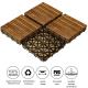 Acacia Hardwood Interlocking Deck Tiles Brown Patio Wooden Deck Flooring