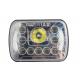 Square 7 inch 45 watt front car light 3800lm with Cree chips and angle eye high/low beams