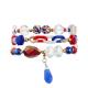 Independence Day Holiday Beads Bracelet Set White Red Blue Color For Girl