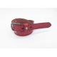 Women 's Fashion Embossed Leather Belt With Carved Buckle Red Color