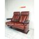 Brown Color Leather Back Fixed Cinema Theater Seating 2.3mm Thickness For Audience