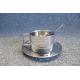 Lead Free No Cadmium Metal Steel Antique Coffee Cup Set With Spoon And Dish