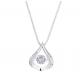 Pure Silver  Water Drop Smart Zircon Pendant Women'S Necklace Japanese And Korean Version Of Simple Box Chain