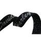 Black 20mm Jacquard Elastic Webbing Polyester Rubber Elastic For Dress