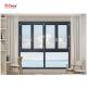 Tempered Glass Bay Folding Window Doors Anodized Finished