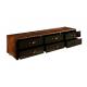 Living Room Leather TV Stand Black Mirror Stainless Steel Automatic Rail Guide Drawers